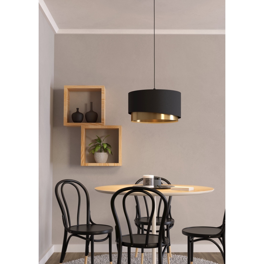 Eglo - Lámpara colgante 1xE27/40W/230V negro/dorado