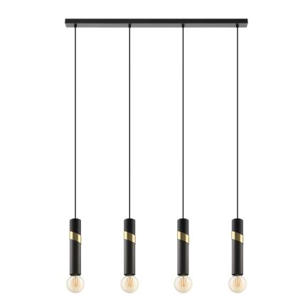 Eglo - Lámpara colgante 4xE27/40W/230V negro/dorado