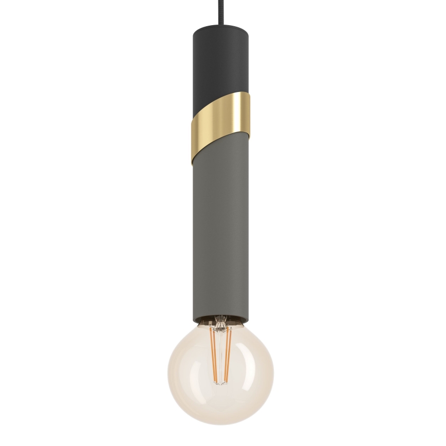 Eglo - Lámpara colgante 4xE27/40W/230V negro/dorado