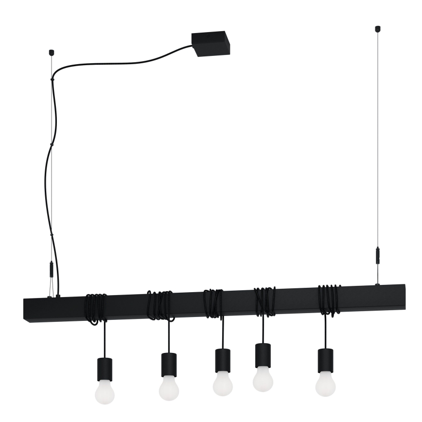 Eglo - Lámpara colgante TOWNSHEND 5xE27/40W/230V negro