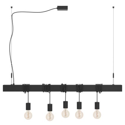 Eglo - Lámpara colgante TOWNSHEND 5xE27/40W/230V negro