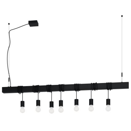 Eglo - Lámpara colgante TOWNSHEND 7xE27/40W/230V negro