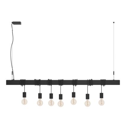 Eglo - Lámpara colgante TOWNSHEND 7xE27/40W/230V negro