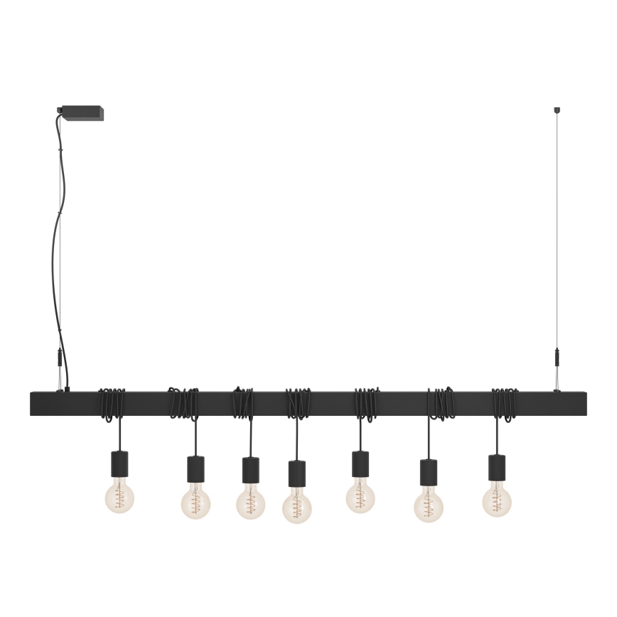 Eglo - Lámpara colgante TOWNSHEND 7xE27/40W/230V negro
