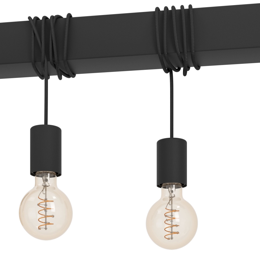 Eglo - Lámpara colgante TOWNSHEND 9xE27/40W/230V negro