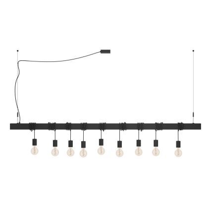 Eglo - Lámpara colgante TOWNSHEND 9xE27/40W/230V negro