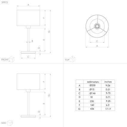 Eglo 39975 - Lámpara de mesa CASUARITA 1xE27/40W/230V azul/dorado