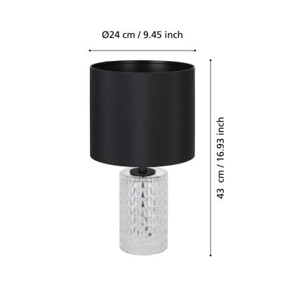 Eglo - Lámpara de mesa 1xE27/40W/230V negro