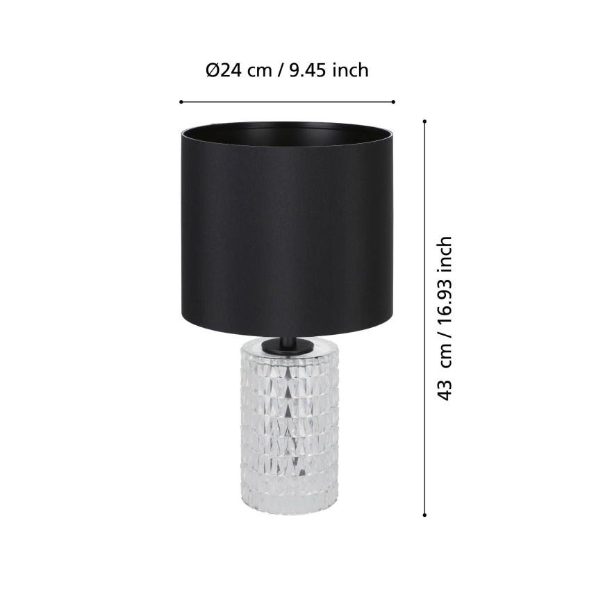 Eglo - Lámpara de mesa 1xE27/40W/230V negro