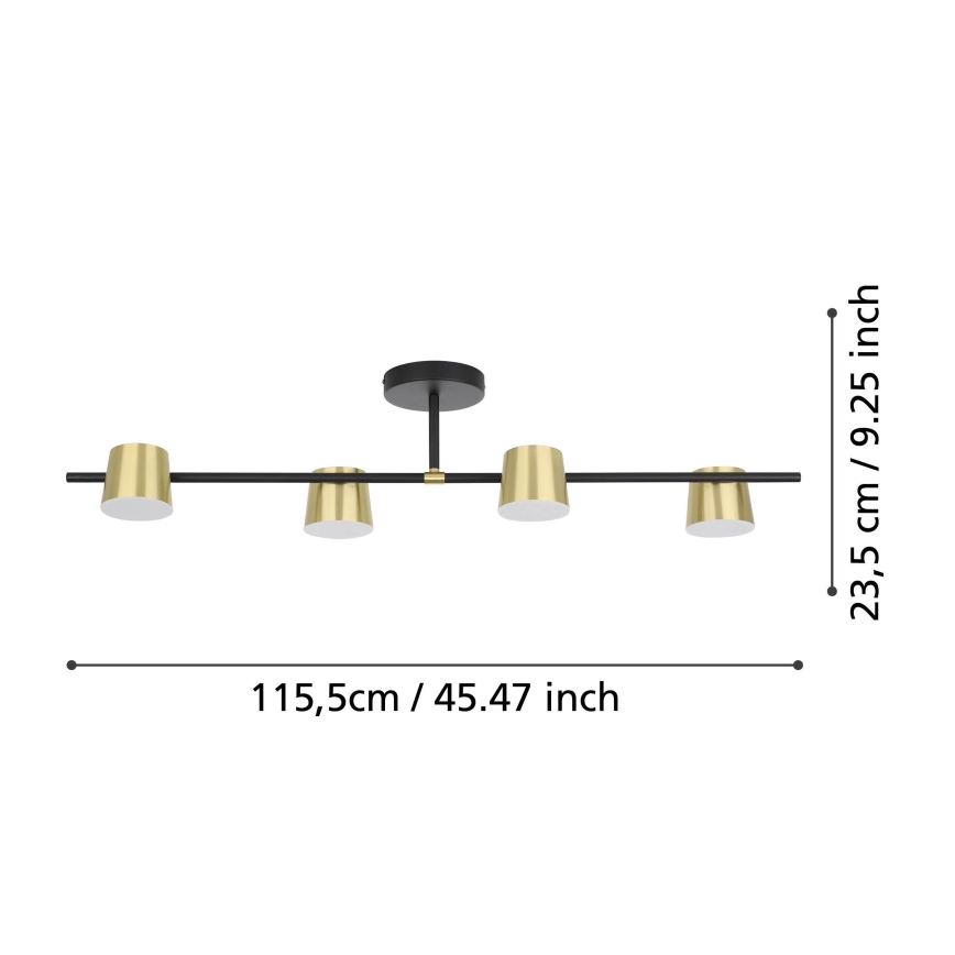 Eglo - Lámpara de techo LED 4xGU10/4,6W/230V 3000K dorado