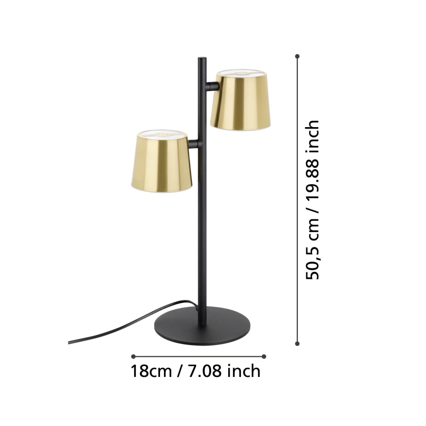 Eglo - Lámpara de mesa LED 2xGU10/4,6W/230V 3000K dorado