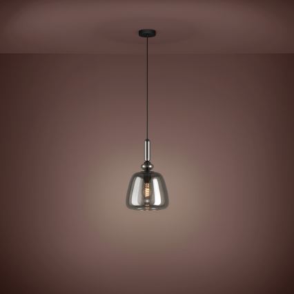 Eglo - Lámpara colgante 1xE27/40W/230V ahumado