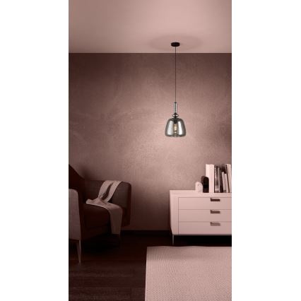 Eglo - Lámpara colgante 1xE27/40W/230V ahumado