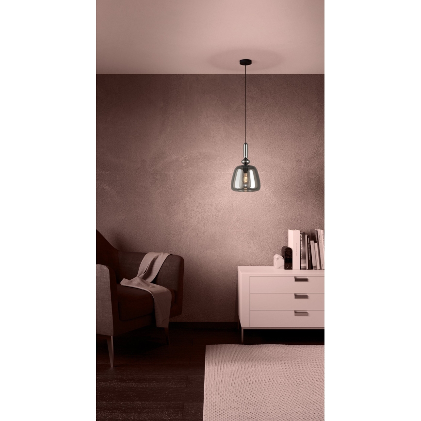 Eglo - Lámpara colgante 1xE27/40W/230V ahumado