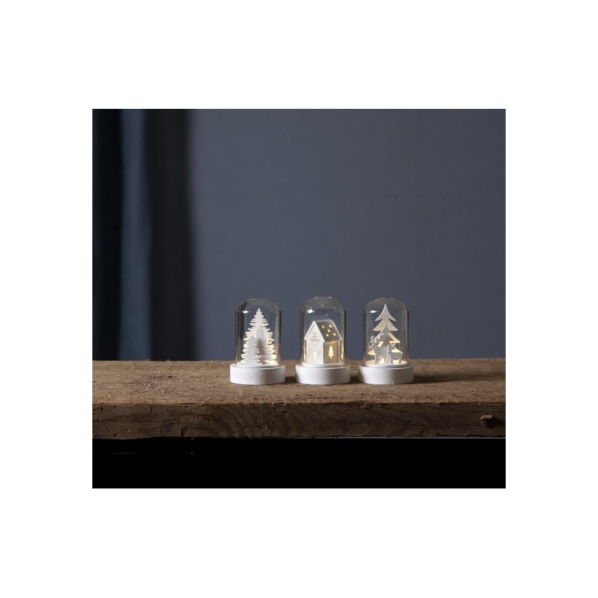 Eglo - SET 3x Decoración de Navidad LED 1xLED/0,06W/1xCR2032 blanco
