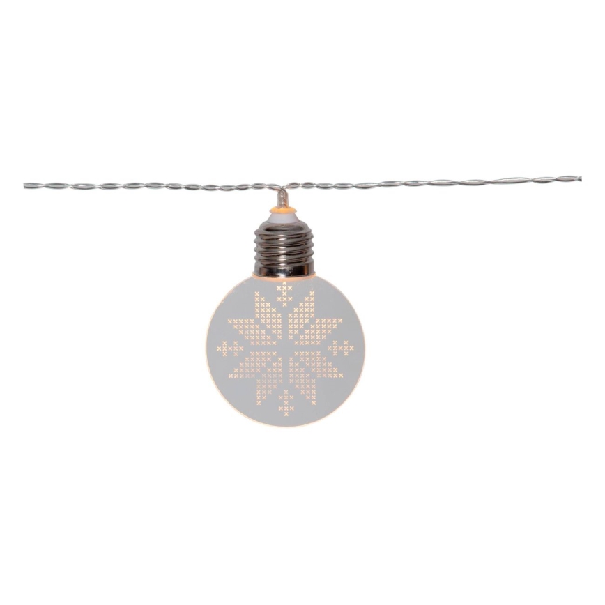 Eglo 411112 - Cadena de luces de Navidad LED ORNAMENT 10xLED/3xAA 1,8m blanco cálido