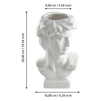 Eglo - Jarrón de ceramica 26x16 cm blanco