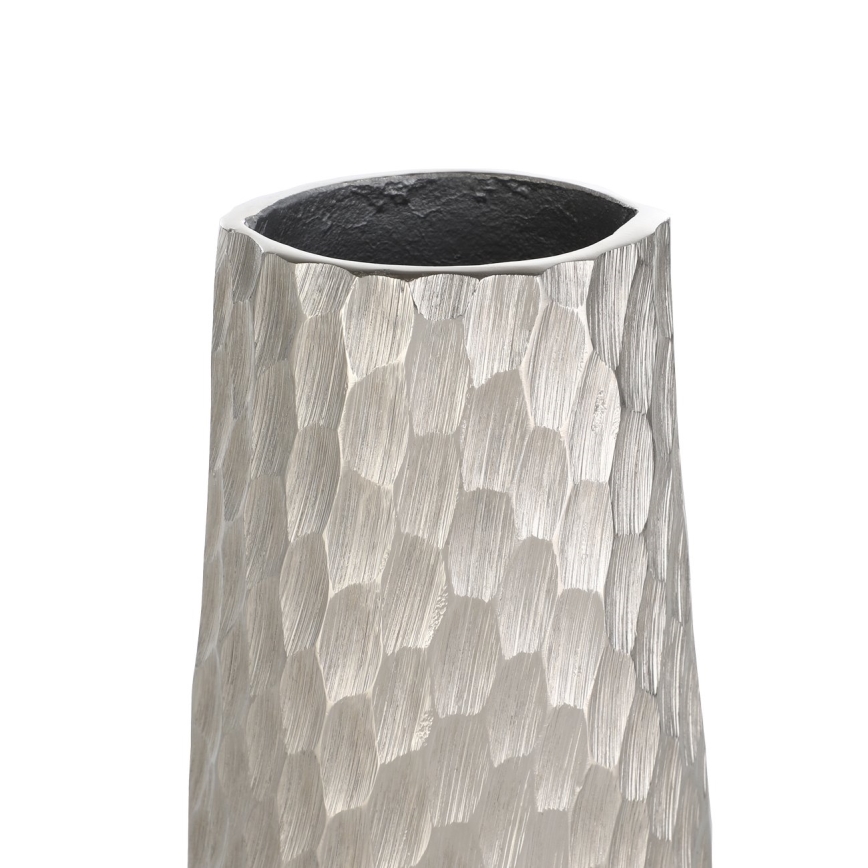 Eglo - Jarrón de metal 40,5x14 cm plata