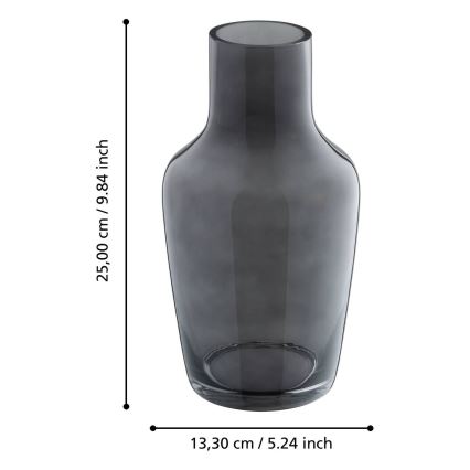 Eglo - Jarrón de cristal 25x13,3 cm negro