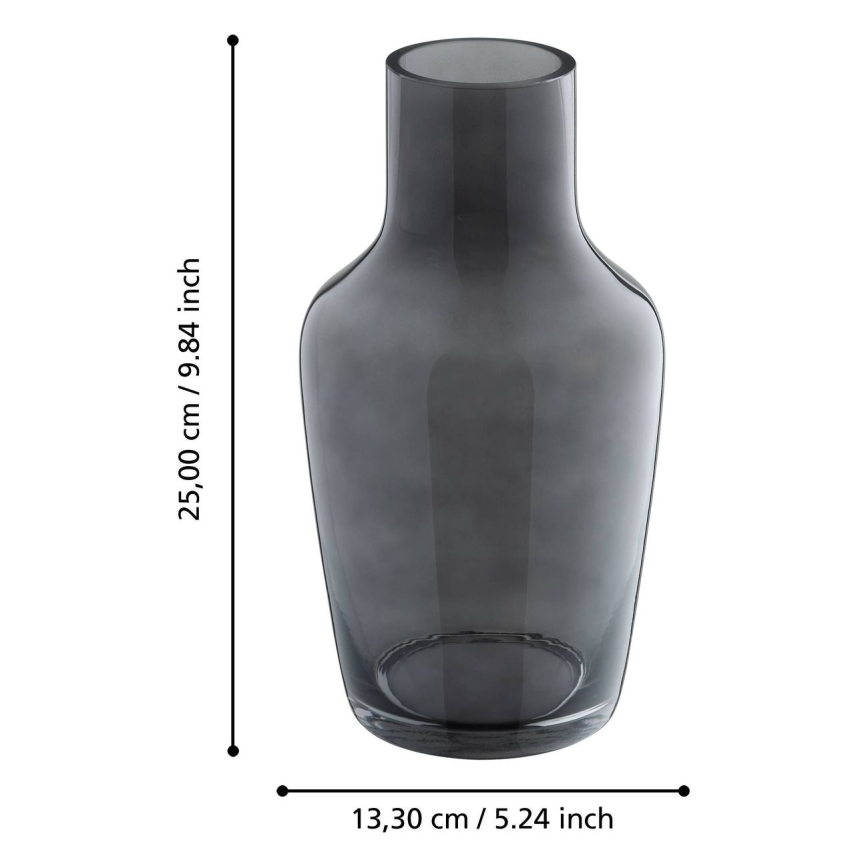 Eglo - Jarrón de cristal 25x13,3 cm negro