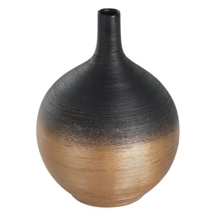 Eglo - Jarrón de ceramica 22x16 cm negro/dorado