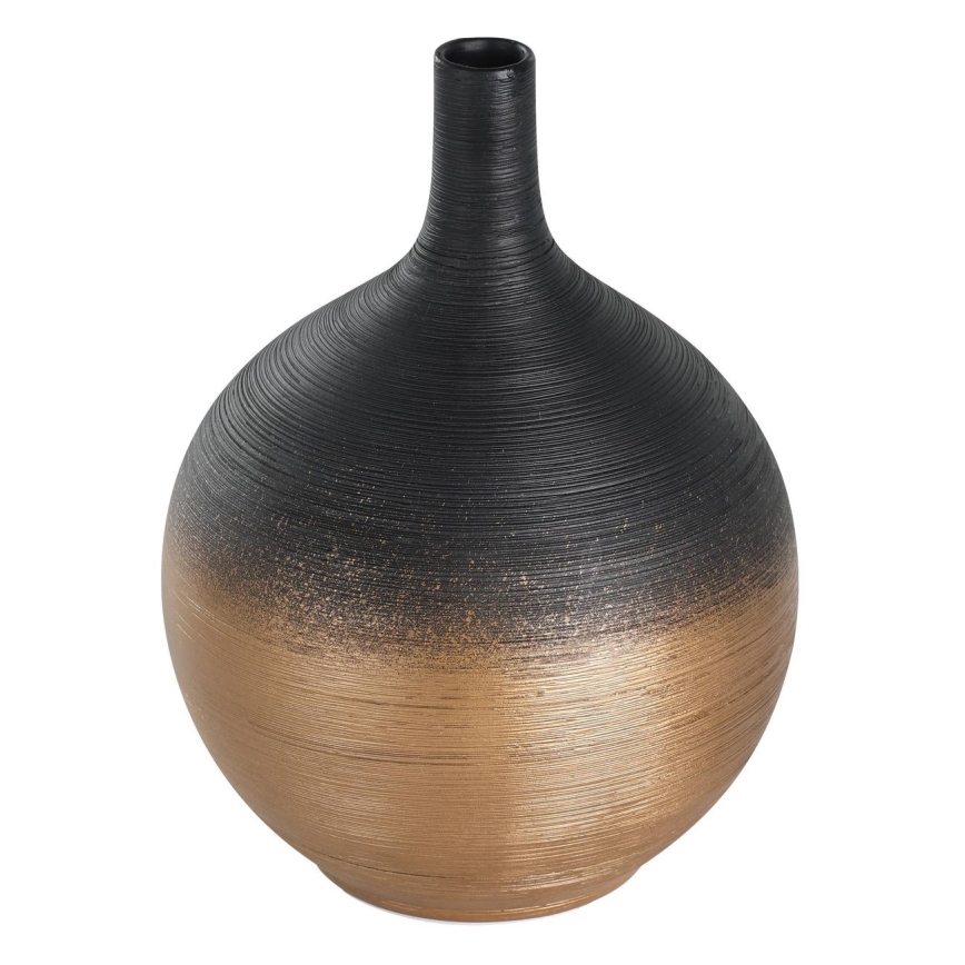 Eglo - Jarrón de ceramica 22x16 cm negro/dorado