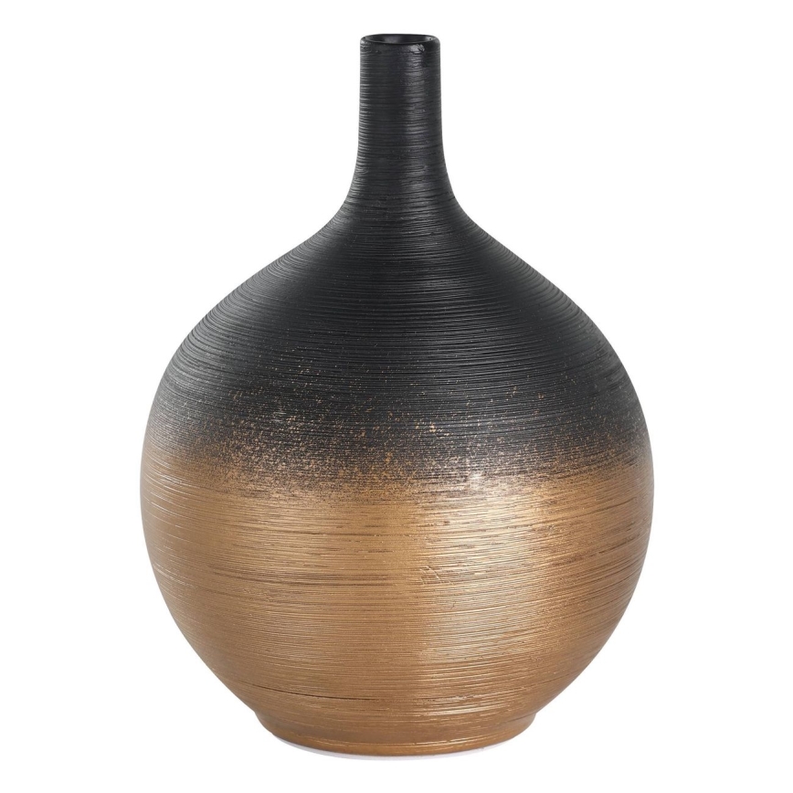 Eglo - Jarrón de ceramica 22x16 cm negro/dorado