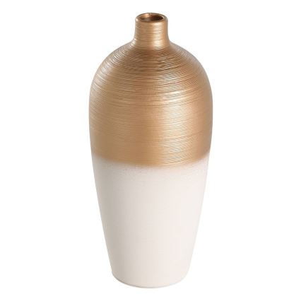 Eglo - Jarrón de ceramica 28x15 cm blanco/dorado