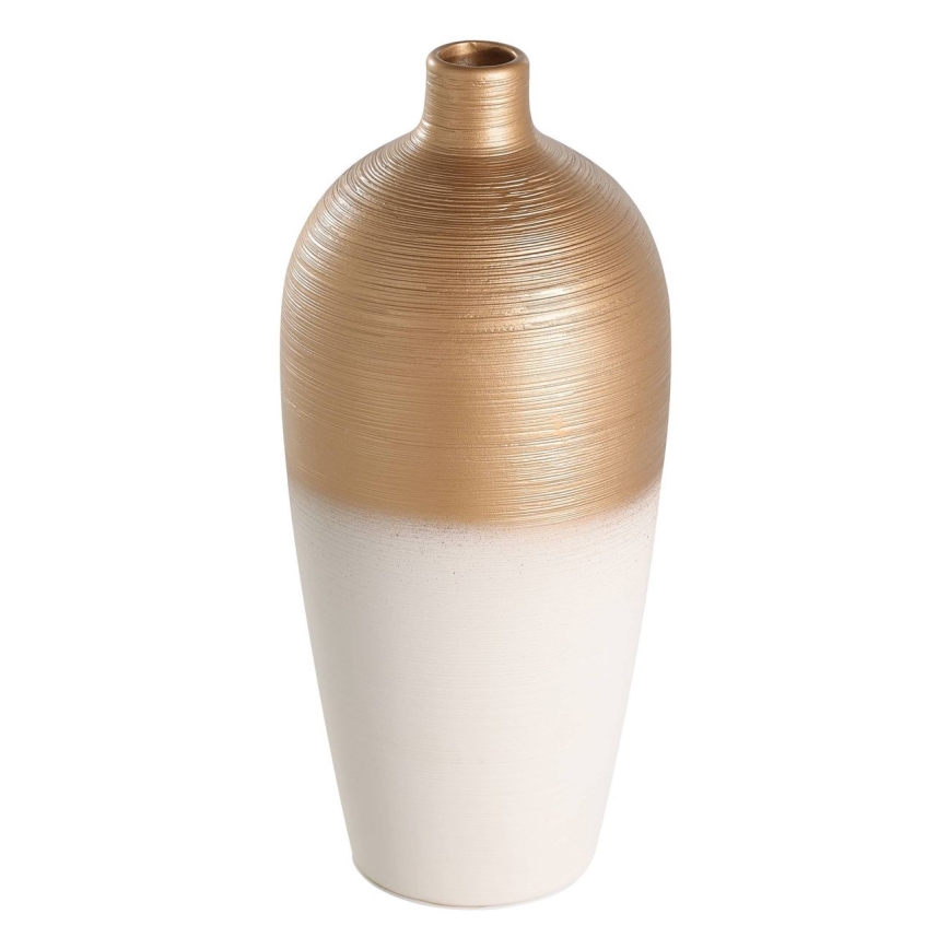 Eglo - Jarrón de ceramica 28x15 cm blanco/dorado