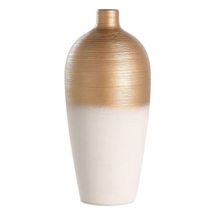 Eglo - Jarrón de ceramica 28x15 cm blanco/dorado