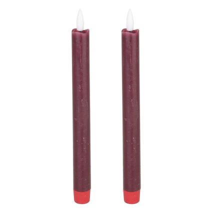 Eglo - JUEGO 2x Vela LED LED/1xAAA 24,5 cm rojo