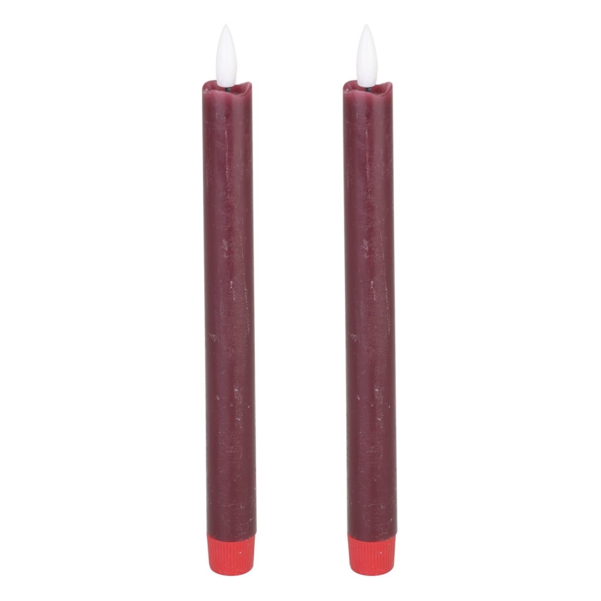 Eglo - JUEGO 2x Vela LED LED/1xAAA 24,5 cm rojo