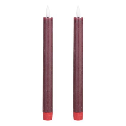 Eglo - JUEGO 2x Vela LED LED/1xAAA 24,5 cm rojo