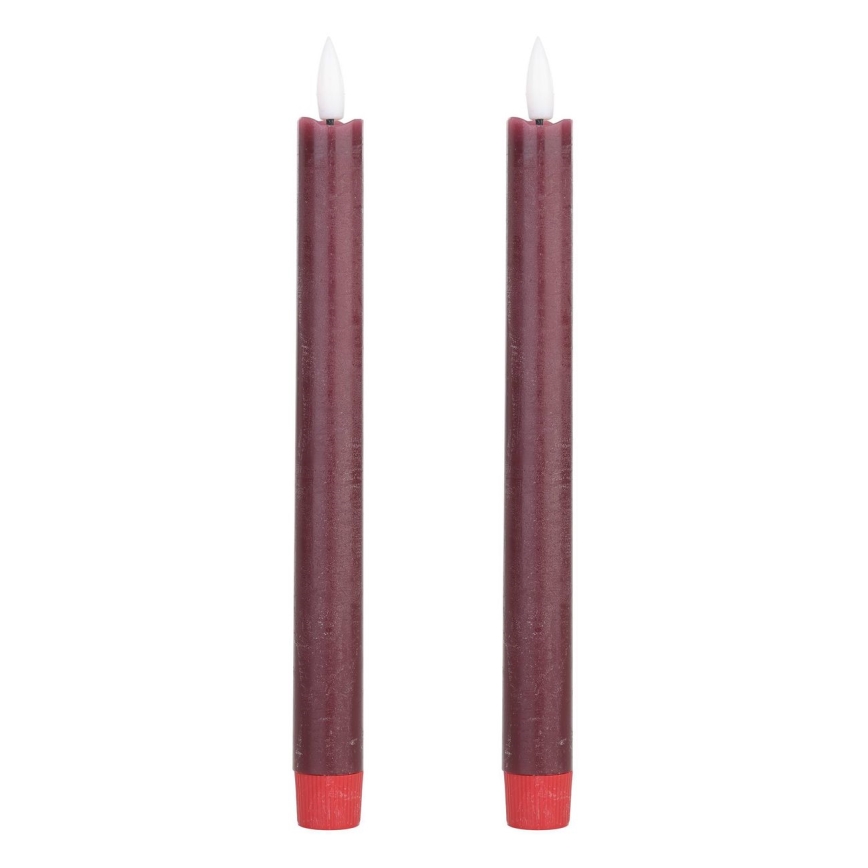 Eglo - JUEGO 2x Vela LED LED/1xAAA 24,5 cm rojo