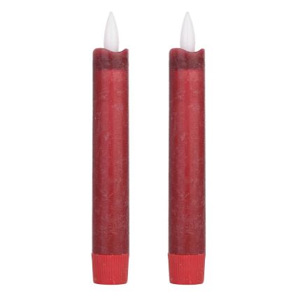 Eglo - JUEGO 2x Vela LED LED/1xAAA 15 cm rojo