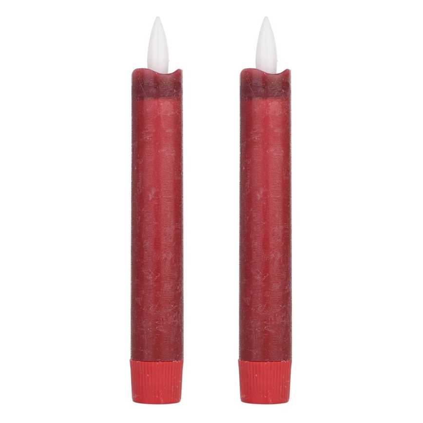 Eglo - JUEGO 2x Vela LED LED/1xAAA 15 cm rojo