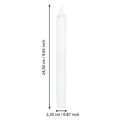 Eglo - JUEGO 2x Vela LED LED/1xAAA 24,5 cm blanco