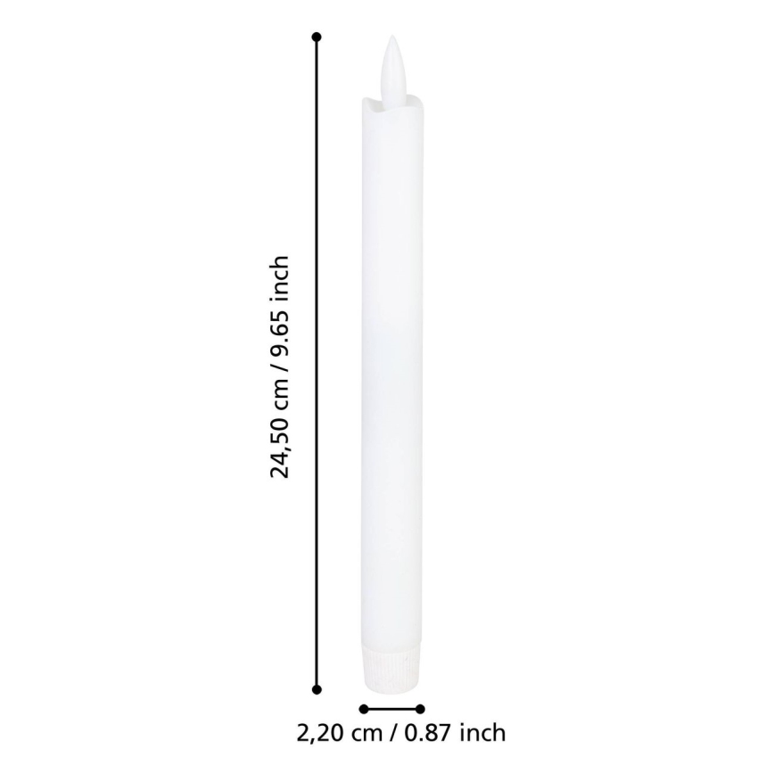 Eglo - JUEGO 2x Vela LED LED/1xAAA 24,5 cm blanco