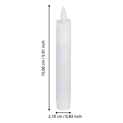 Eglo - JUEGO 2x Vela LED LED/1xAAA 15 cm blanco