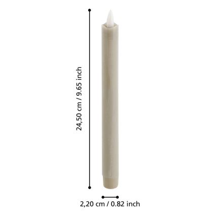 Eglo - JUEGO 2x Vela LED LED/1xAAA 24,5 cm beige