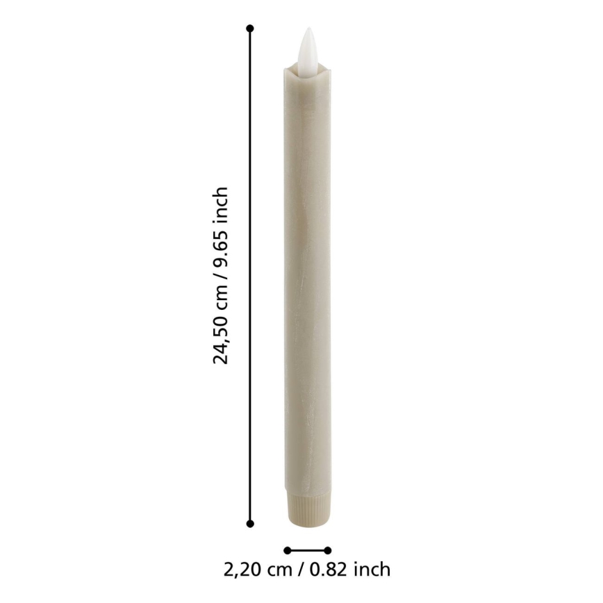 Eglo - JUEGO 2x Vela LED LED/1xAAA 24,5 cm beige