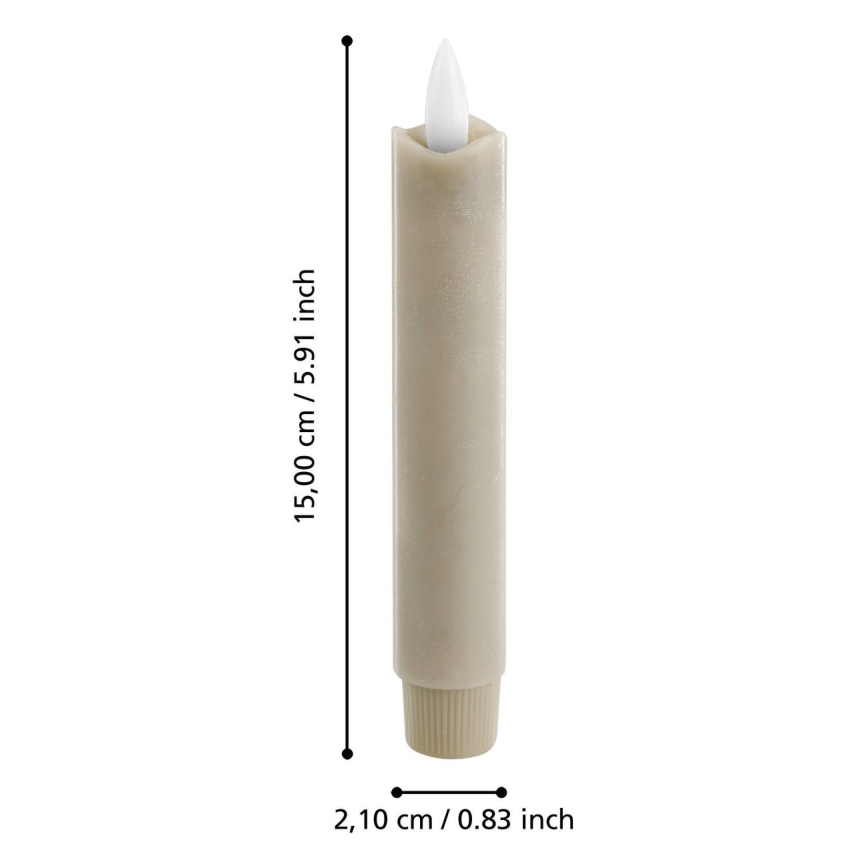 Eglo - JUEGO 2x Vela LED LED/1xAAA 15 cm beige