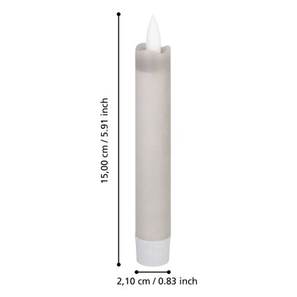 Eglo 422223 - JUEGO 2x Vela LED ANTANABE LED/1xAAA 15 cm gris