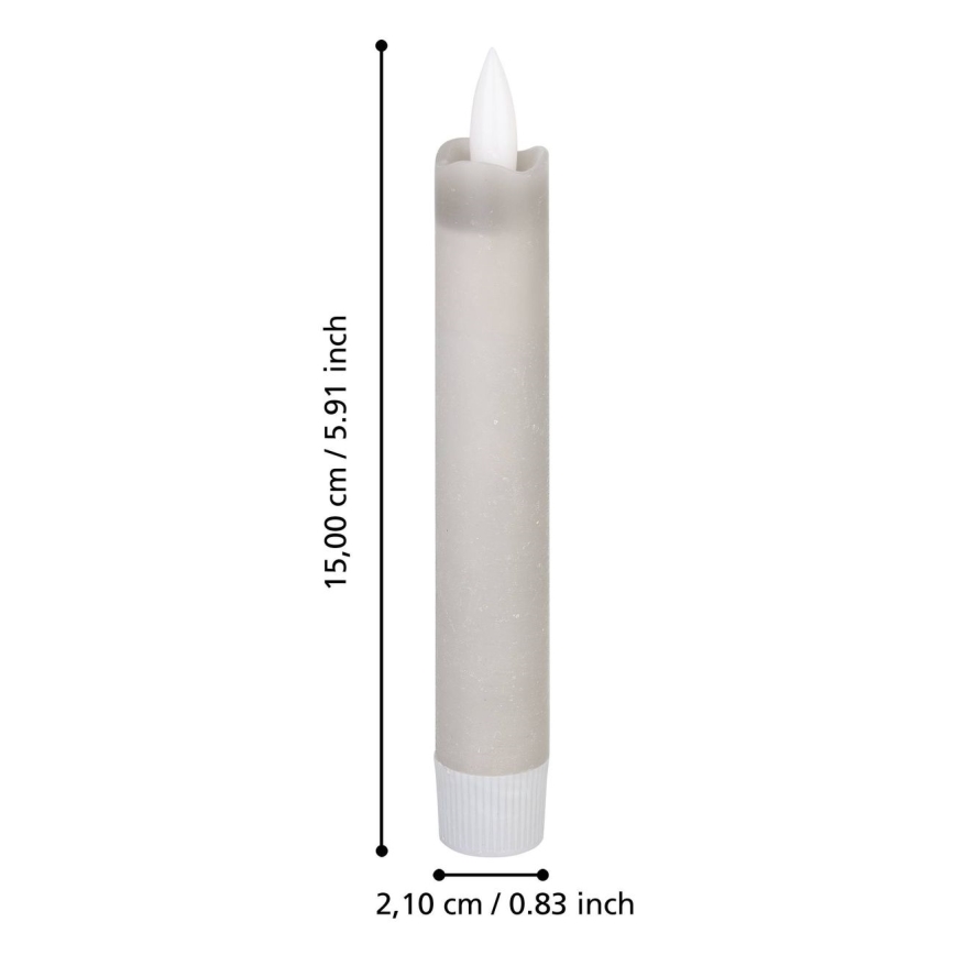 Eglo 422223 - JUEGO 2x Vela LED ANTANABE LED/1xAAA 15 cm gris
