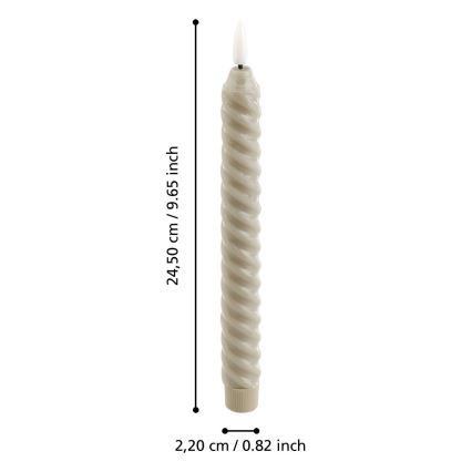 Eglo - JUEGO 2x Vela LED LED/1xAAA 24,5 cm beige