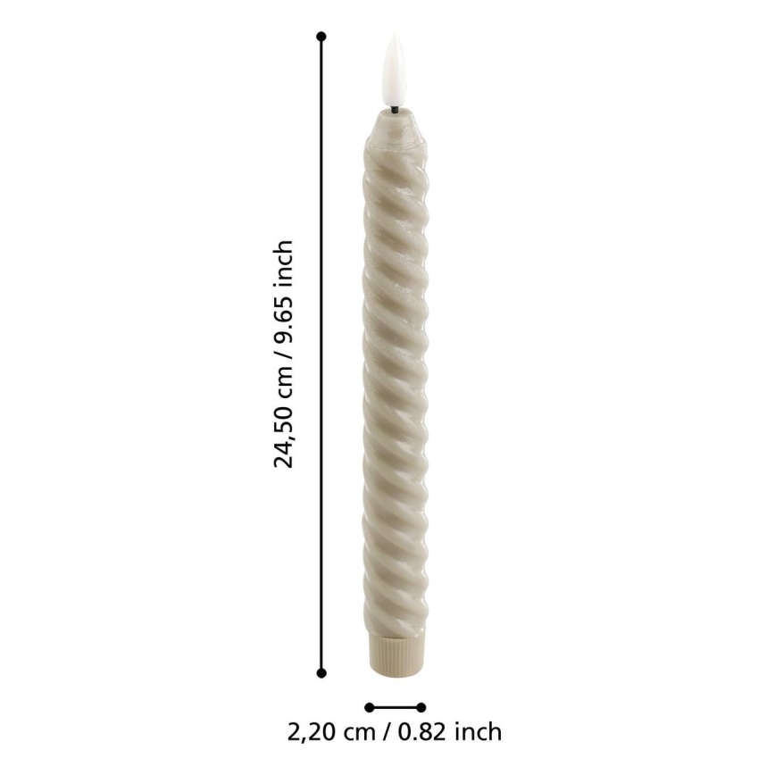 Eglo - JUEGO 2x Vela LED LED/1xAAA 24,5 cm beige