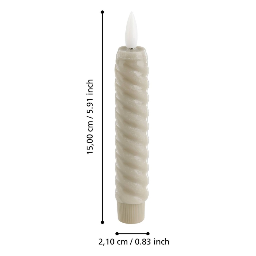 Eglo - JUEGO 2x Vela LED LED/1xAAA 15 cm beige