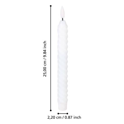 Eglo - JUEGO 2x Vela LED LED/1xAAA 25 cm blanco