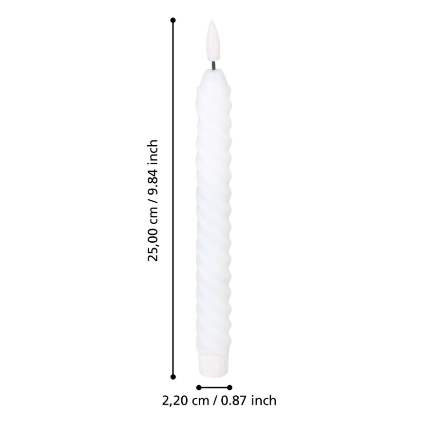 Eglo - JUEGO 2x Vela LED LED/1xAAA 25 cm blanco