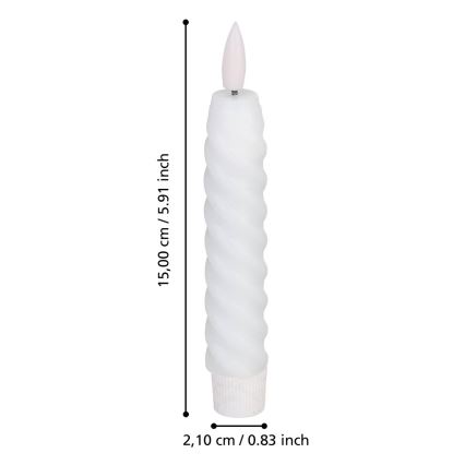 Eglo - JUEGO 2x Vela LED LED/1xAAA 15 cm blanco